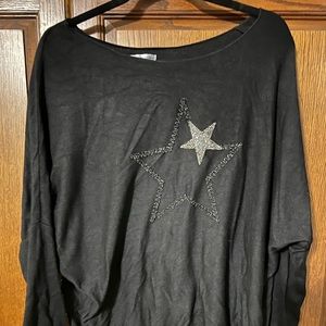 Sweater with glitter stars.